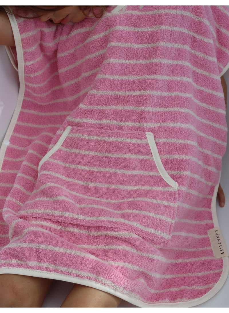 Sunnylife Kids Hooded Towel for Toddlers – Cotton Candy Pink Stripe, Soft & Absorbent Bath, Beach & Swimming Towel for Girls & Boys - Image 4